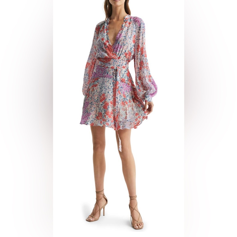 Reiss Kiera Floral Print Tie Waist